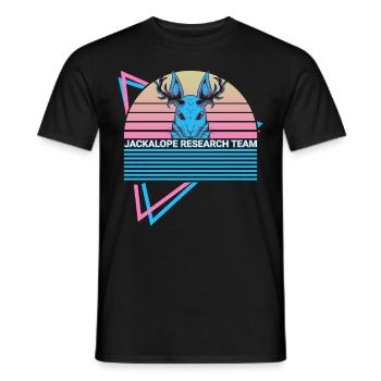 Schakalope Retro Kryptide - Men's T-Shirt - black - Front - AI Model Male 178 light (178cm)
