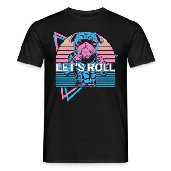 Funny Jiu Jitsu BJJ Retro - Men's T-Shirt - black - Front - AI Model Male 178 light (178cm)