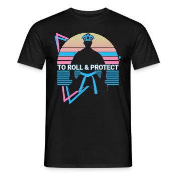 Funny Jiu Jitsu BJJ Retro - Men's T-Shirt - black - Front - AI Model Male 178 light (178cm)