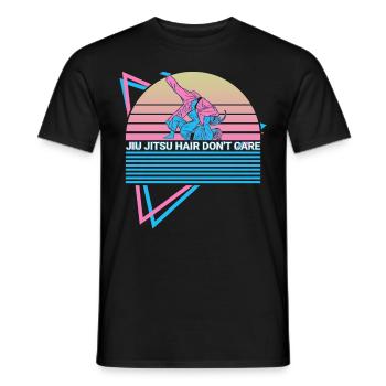 Funny Jiu Jitsu Retro - Men's T-Shirt - black - Front - AI Model Male 178 light (178cm)