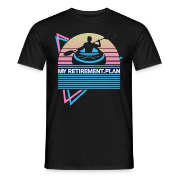 Funny Kayak Kayaking Retro - Men's T-Shirt - black - Front - AI Model Male 178 light (178cm)