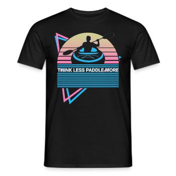 Funny Kayak Kayaking Retro - Men's T-Shirt - black - Front - AI Model Male 178 light (178cm)