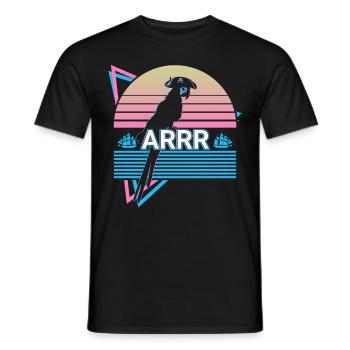 Parakeet Parrot Retro - Men's T-Shirt - black - Front - AI Model Male 178 light (178cm)