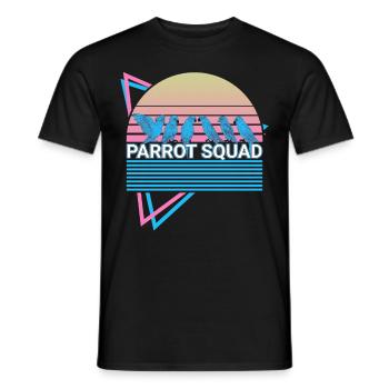 Parrot Squad Cockatiel Retro - T-shirt homme - noir - Devant - AI Model Male 178 light (178cm)