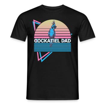 Nymphensittich Papa Papagei Retro - Männer T-Shirt - Schwarz - Vorne - AI Model Male 178 light (178cm)