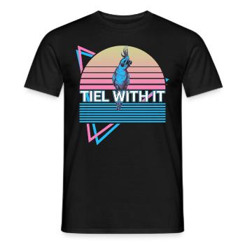 Nymphensittich Papagei Retro - Männer T-Shirt - Schwarz - Vorne - AI Model Male 178 light (178cm)