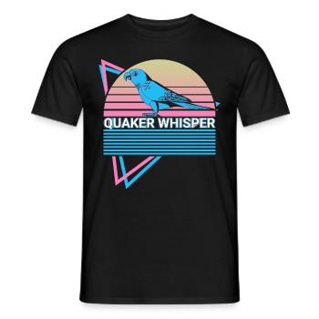 Quaker Whisperer Parrot Rétro - T-shirt homme - noir - Devant - AI Model Male 178 light (178cm)