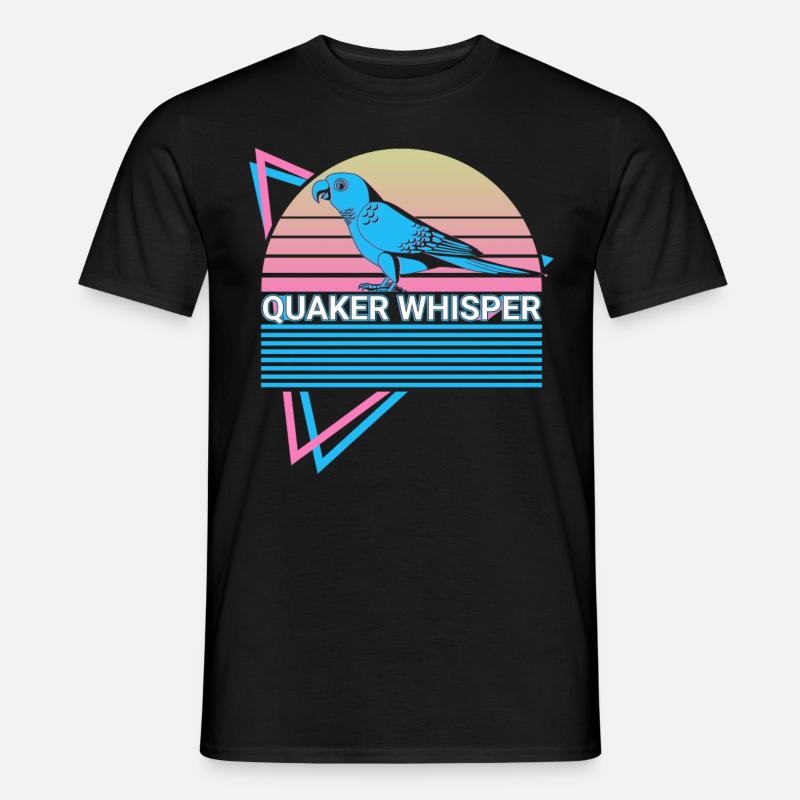 Quaker Whisperer Parrot Retro - Men's T-Shirt - black