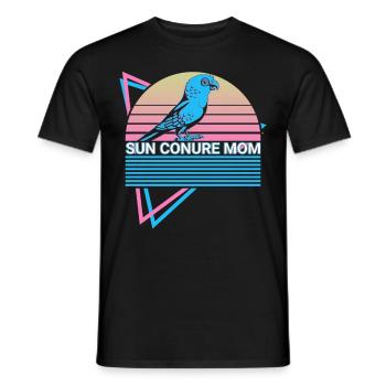 Parakeet Mama Parakeet Retro - Men's T-Shirt - black - Front - AI Model Male 178 light (178cm)