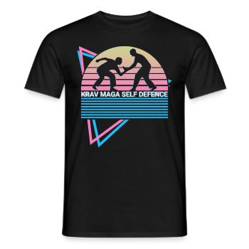 Krav Maga Rétro - T-shirt homme - noir - Devant - AI Model Male 178 light (178cm)