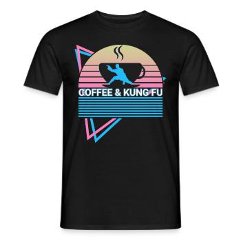 Kung Fu Retro - Männer T-Shirt - Schwarz - Vorne - AI Model Male 178 light (178cm)