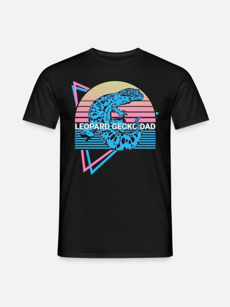 Leopard Gecko Papa Retro - Men's T-Shirt - black