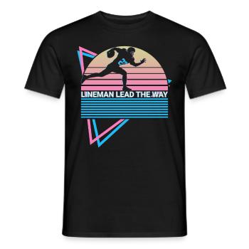 Football Lineman Retro - T-shirt homme - noir - Devant - AI Model Male 178 light (178cm)