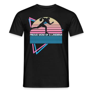 Football Lineman Retro - Men's T-Shirt - black - Front - AI Model Male 178 light (178cm)
