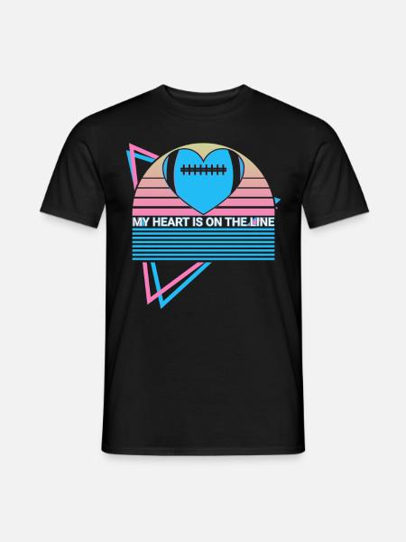 Football Lineman Retro - Men's T-Shirt - black