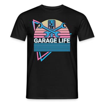 Drôle de mécanicien rétro - T-shirt homme - noir - Devant - AI Model Male 178 light (178cm)