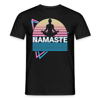 Meditation Yoga Retro - Männer T-Shirt - Schwarz - Vorne - AI Model Male 178 light (178cm)
