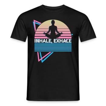 Meditation Yoga Retro - Männer T-Shirt - Schwarz - Vorne - AI Model Male 178 light (178cm)