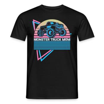 Monster Truck Mom Retro - Men's T-Shirt - black - Front - AI Model Male 178 light (178cm)