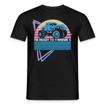 Monstertruck Retro - Männer T-Shirt - Schwarz - Vorne - AI Model Male 178 light (178cm)