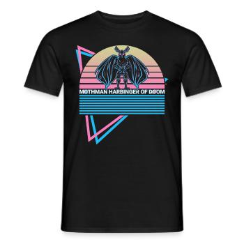 Mothman Cryptid Retro - Men's T-Shirt - black - Front - AI Model Male 178 light (178cm)