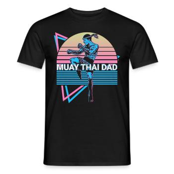 Muay Thai Papa Kickboxen Retro - Männer T-Shirt - Schwarz - Vorne - AI Model Male 178 light (178cm)