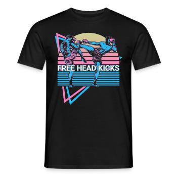 Muay Thai Kickboxen Retro - Männer T-Shirt - Schwarz - Vorne - AI Model Male 178 light (178cm)