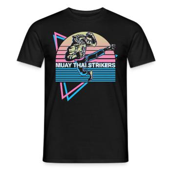 Muay Thai Kickboxen Retro - Männer T-Shirt - Schwarz - Vorne - AI Model Male 178 light (178cm)