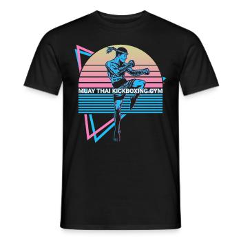 Muay Thai Kickboxen Retro - Männer T-Shirt - Schwarz - Vorne - AI Model Male 178 light (178cm)