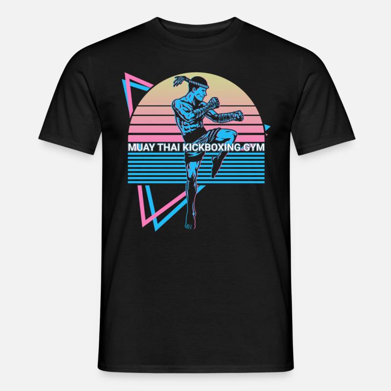 Muay Thai Kickboxen Retro - Männer T-Shirt - Schwarz