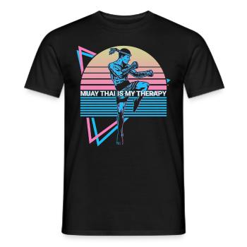 Muay Thai Kickboxen Retro - Männer T-Shirt - Schwarz - Vorne - AI Model Male 178 light (178cm)
