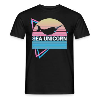 Narwal Retro - Männer T-Shirt - Schwarz - Vorne - AI Model Male 178 light (178cm)