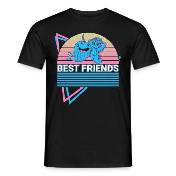Narwal Retro - Männer T-Shirt - Schwarz - Vorne - AI Model Male 178 light (178cm)