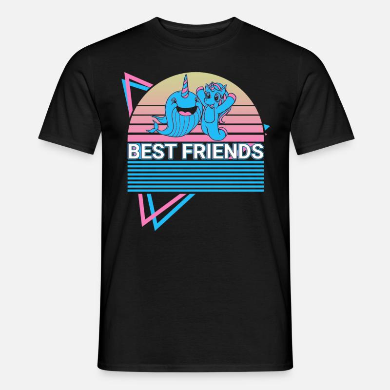 Narwal Retro - Männer T-Shirt - Schwarz
