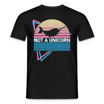 Narwal Retro - Männer T-Shirt - Schwarz - Vorne - AI Model Male 178 light (178cm)