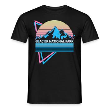 Parc national Glacier Rétro - T-shirt homme - noir - Devant - AI Model Male 178 light (178cm)