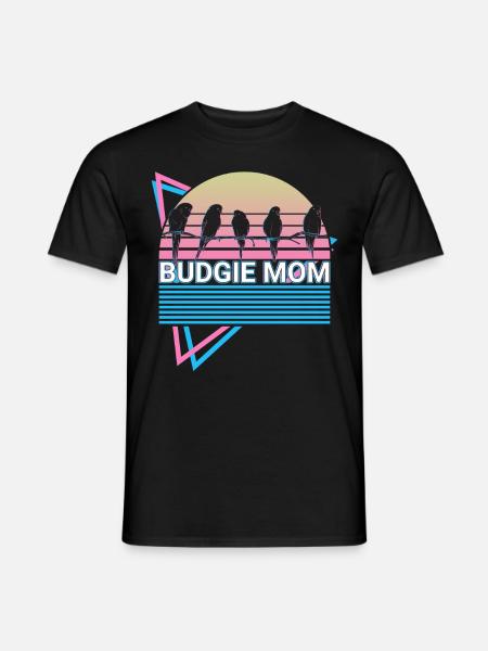 Budgie Mom Parakeet Retro - Men's T-Shirt - black