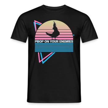 Cockatiel Rétro - T-shirt homme - noir - Devant - AI Model Male 178 light (178cm)