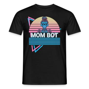 Robot Robotics Mama Retro - Men's T-Shirt - black - Front - AI Model Male 178 light (178cm)