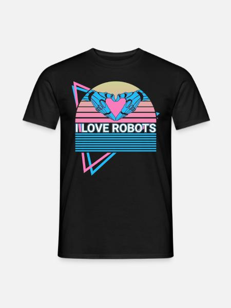 I Love Robot Robotics Retro - Men's T-Shirt - black