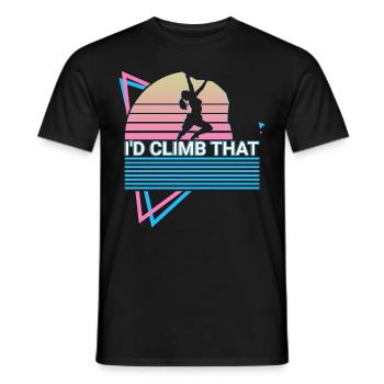 Rock Climbing Rock Climber Retro - Men's T-Shirt - black - Front - AI Model Male 178 light (178cm)