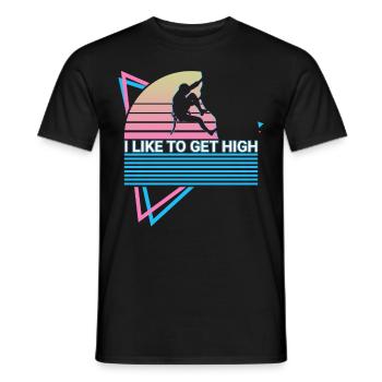 Rock Climbing Rock Climber Retro - Men's T-Shirt - black - Front - AI Model Male 178 light (178cm)