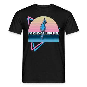 Cockatiel Rétro - T-shirt homme - noir - Devant - AI Model Male 178 light (178cm)