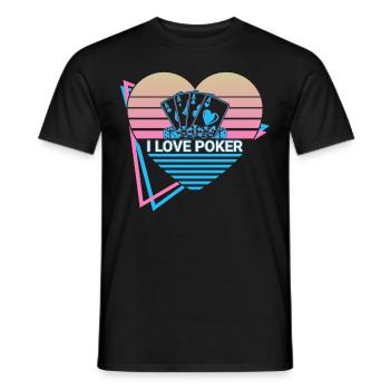 J’adore le poker rétro - T-shirt homme - noir - Devant - AI Model Male 178 light (178cm)