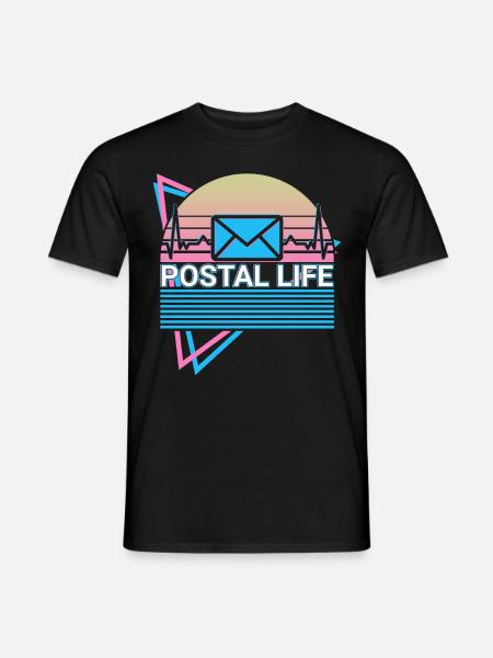 Postleben Postbeamter Retro - Männer T-Shirt - Schwarz