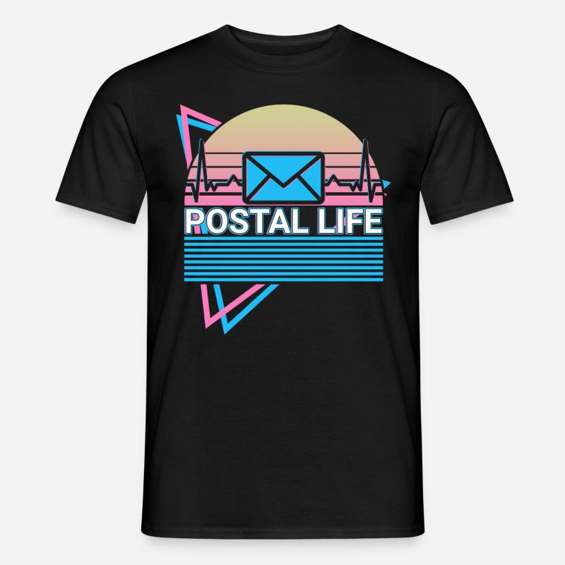 Postleben Postbeamter Retro - Männer T-Shirt - Schwarz