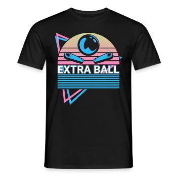 Pinball machine rétro - T-shirt homme - noir - Devant - AI Model Male 178 light (178cm)
