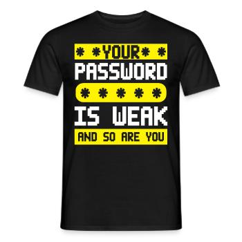 Cybersécurité, Piratage, Informatique - T-shirt homme - noir - Devant - AI Model Male 178 light (178cm)