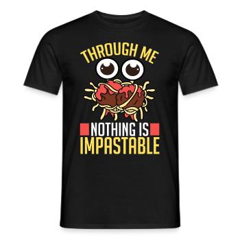 Fliegendes Spaghettimonster FSM Pastafarian - Männer T-Shirt - Schwarz - Vorne - AI Model Male 178 light (178cm)