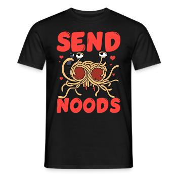 Fliegendes Spaghettimonster FSM Pastafarian - Männer T-Shirt - Schwarz - Vorne - AI Model Male 178 light (178cm)